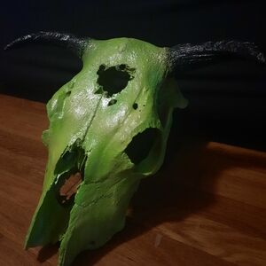Custom painted Bull Skull